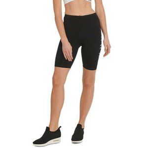 DKNY Sport Logo High-Waist Bike Shorts Black,